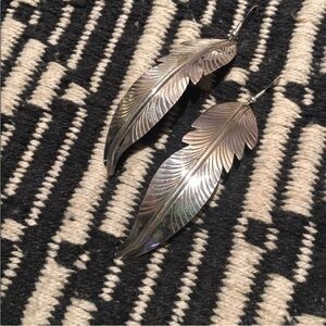 Sterling Silver Feather Earrings